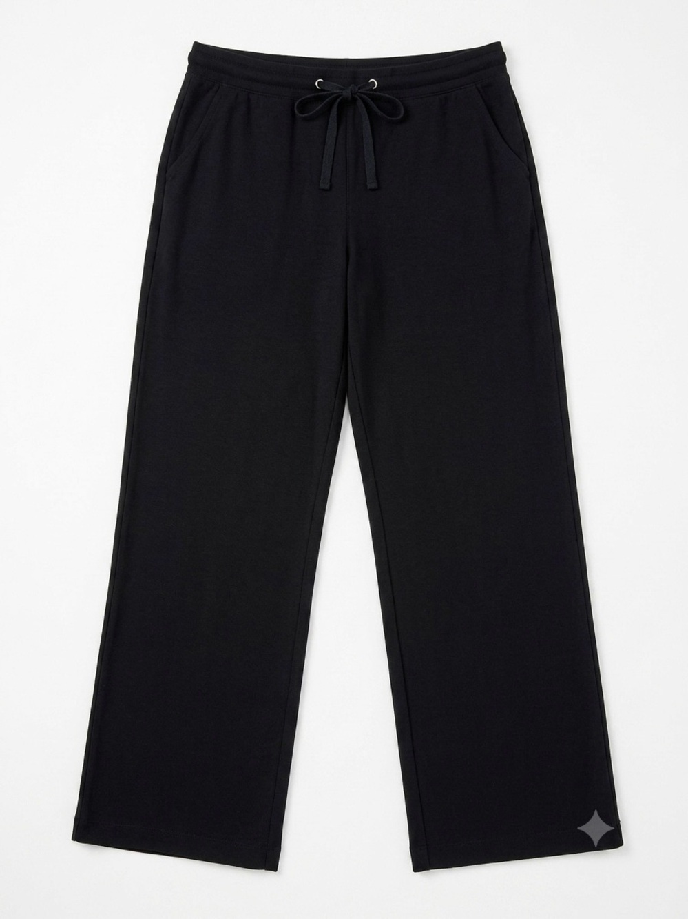 Counterparts Black Linen Blend Drawstring Wide Leg Pockets Pants L Office Casual